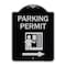 Signmission Parking Permit With Right ArrowHeavy-Gauge Aluminum Architectural Sign, 24" x 18", BS-1824-23401 A-DES-BS-1824-23401 - alternate 1